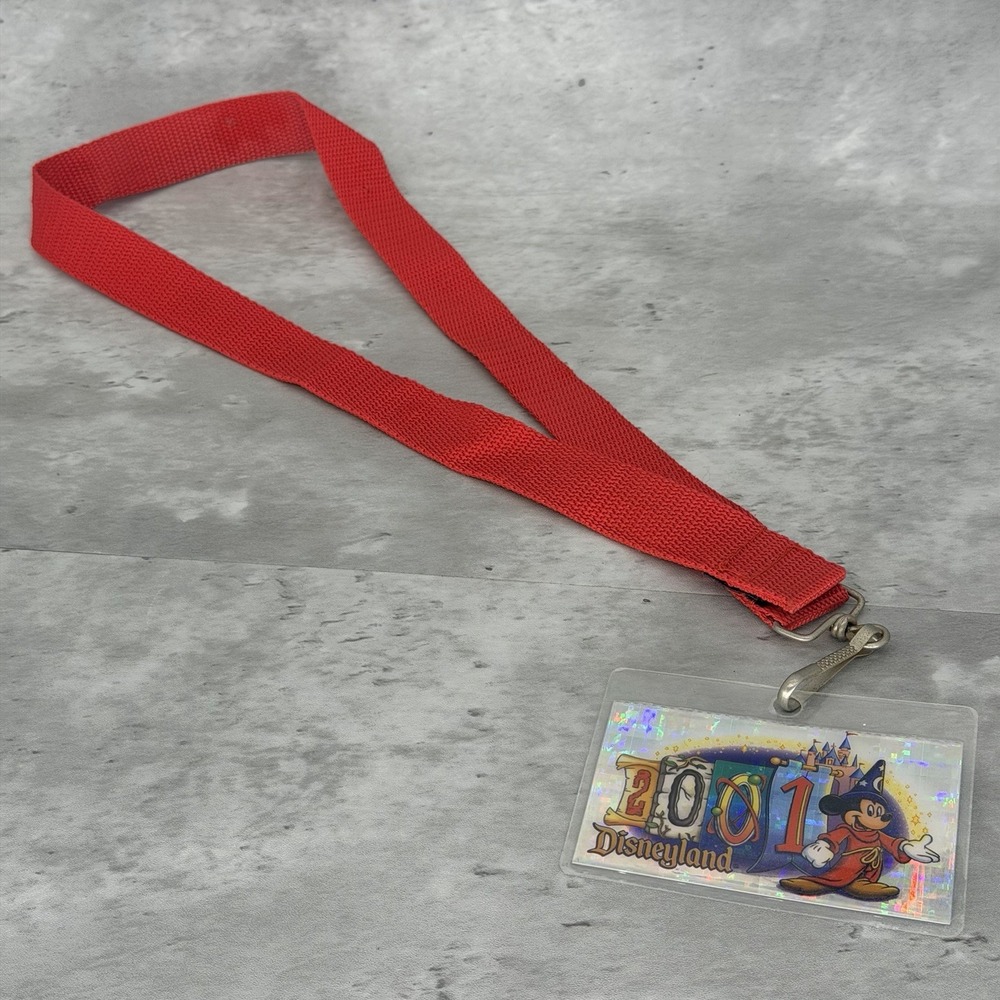 Disneyland Disney 2001 Celebrate The Magic Lanyard & Tag Clip